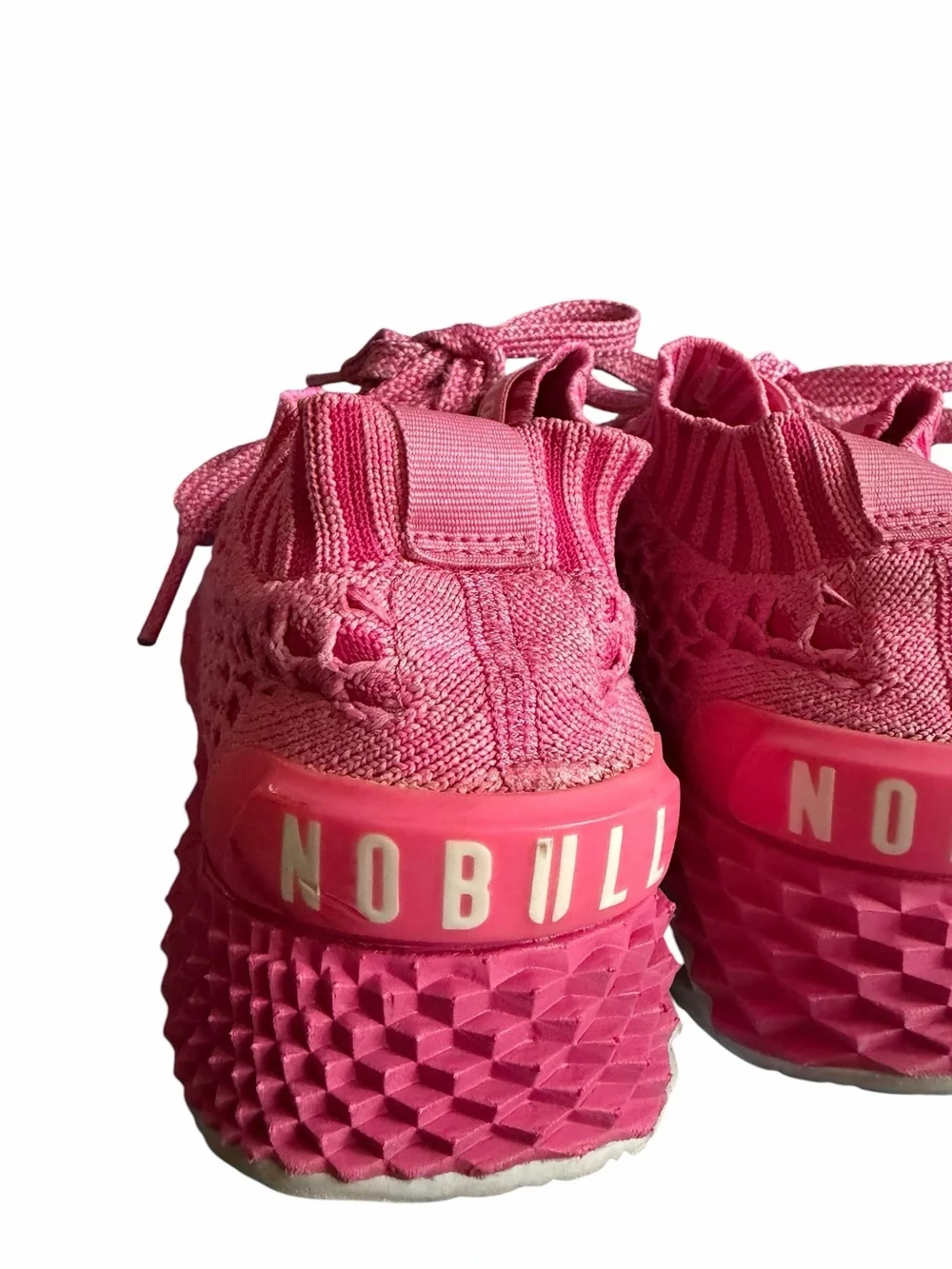 NoBull Hot Pink Knit Trainer Running Shoes Sneakers Size US 5.5 / EU 38